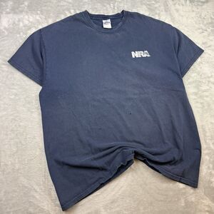 NRA Keep Calm And Carry Guns Graphic T Shirt Faded Navy Blue XL